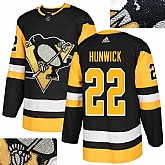 Penguins #22 Matt Hunwick Black Glittery Edition Adidas Jersey,baseball caps,new era cap wholesale,wholesale hats